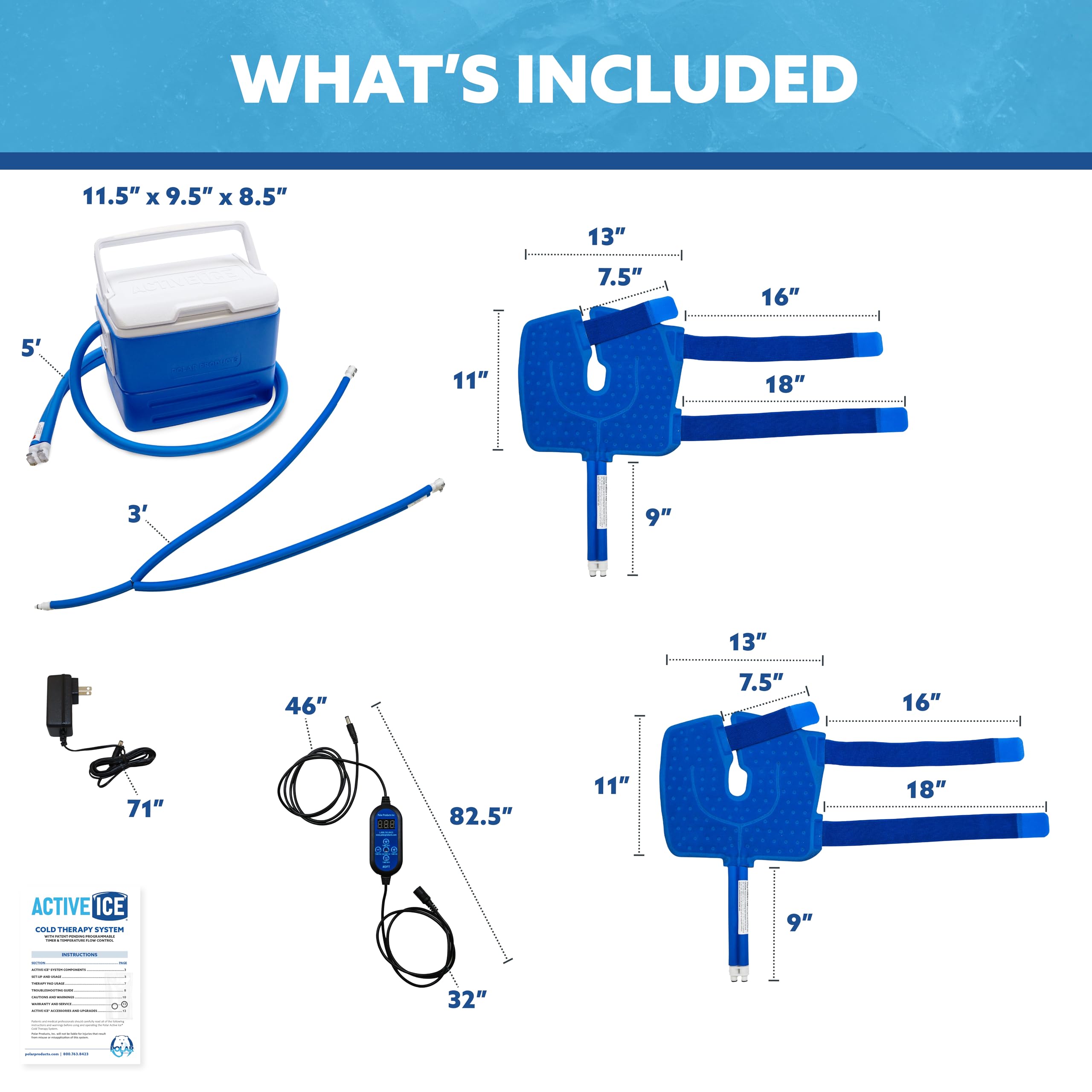Polar Active Ice 3.0: almohadillas-rodilla-dobles ergonómicas para terapia y movilidad