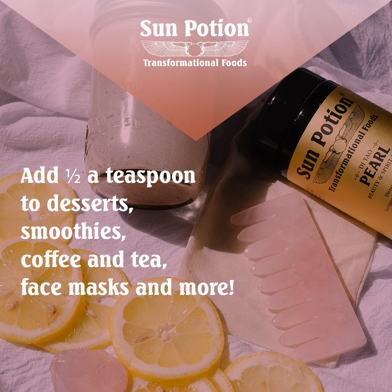 Polvo de Perla Sun Potion de agua dulce sostenible, origen responsable.