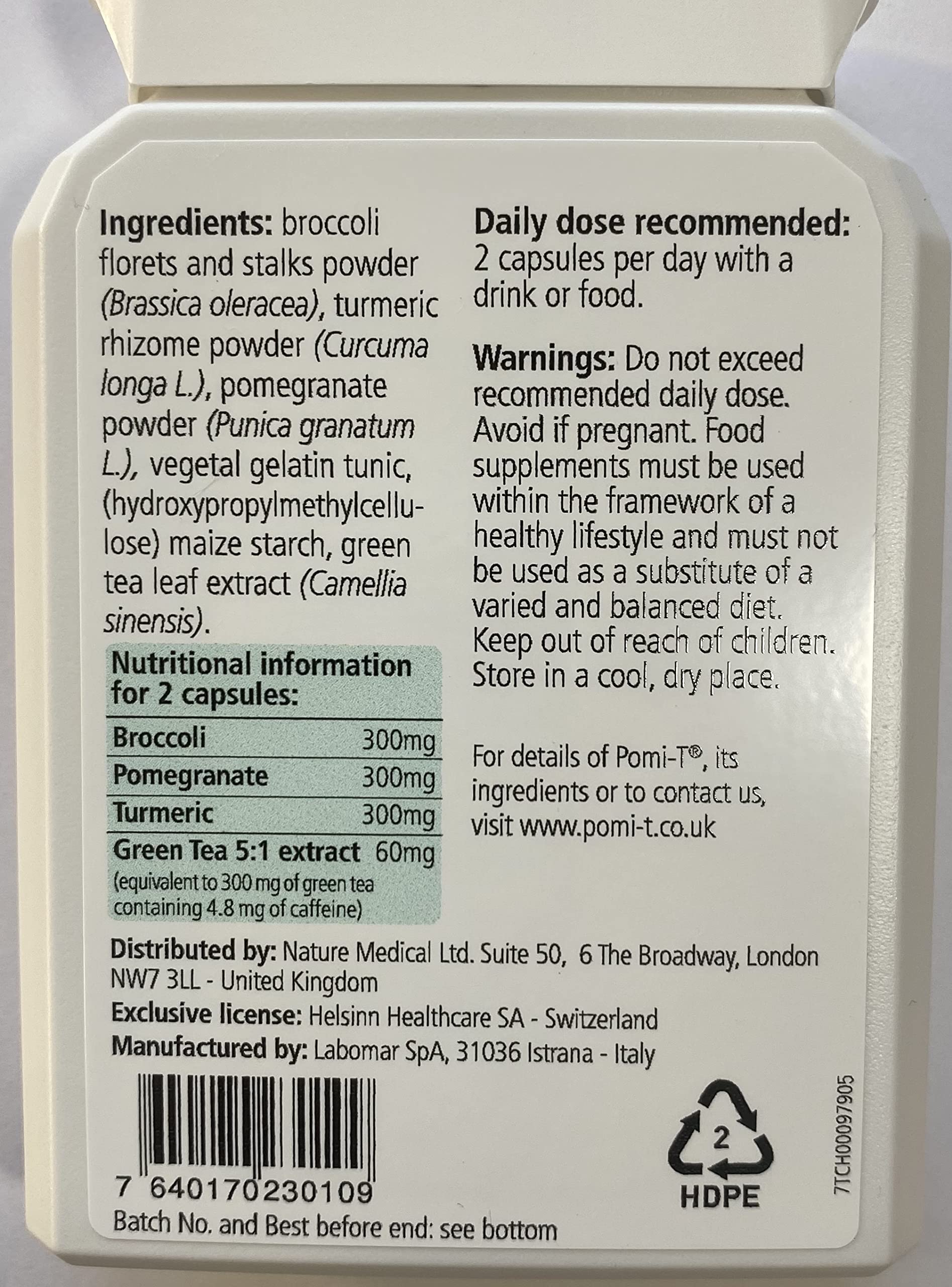 Pomi-T: ingredientes naturales en cápsula, apoyo a un estilo de vida equilibrado.