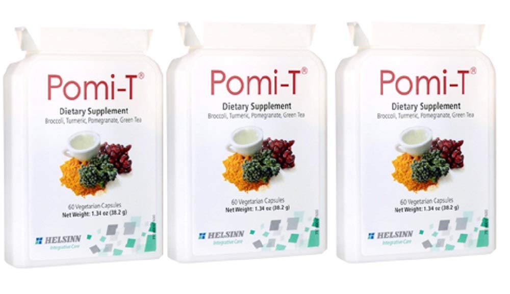Pomi-T cápsulas en envase, para incorporar polifenoles naturales en la rutina diaria.