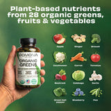 Ingredientes de Pomona Wellness Super Greens para dieta equilibrada.