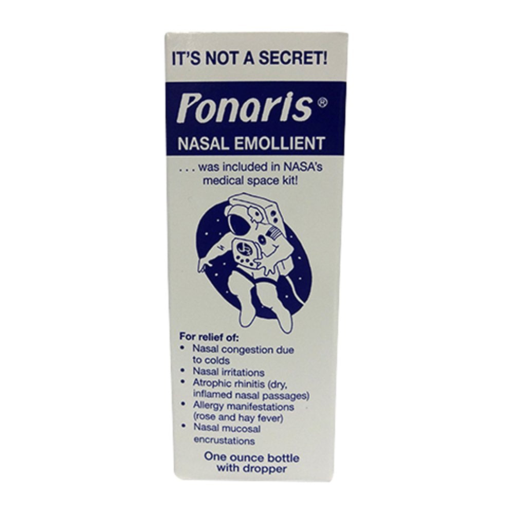 Ponaris Emoliente Nasal, botella de 1 onza, pack de 3 para uso diario.