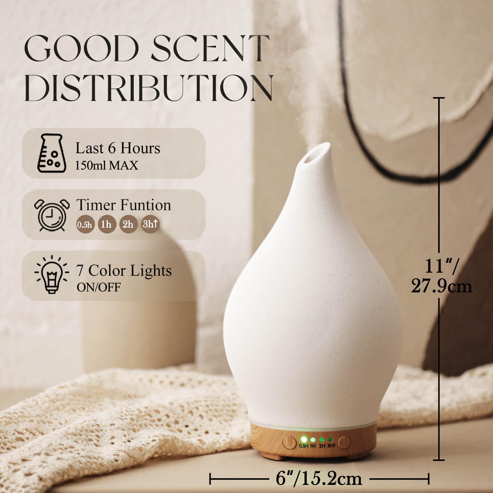 Porseme cubierta cerámica en forma de gota añade decoración zen