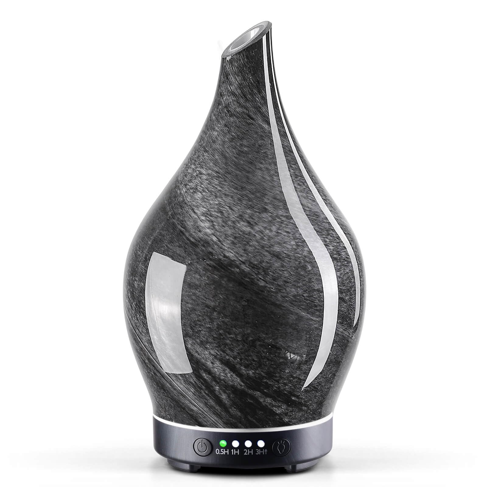 Porseme difusor 150 ml de vidrio obsidiano, bruma suave para relajación en dormitorio.