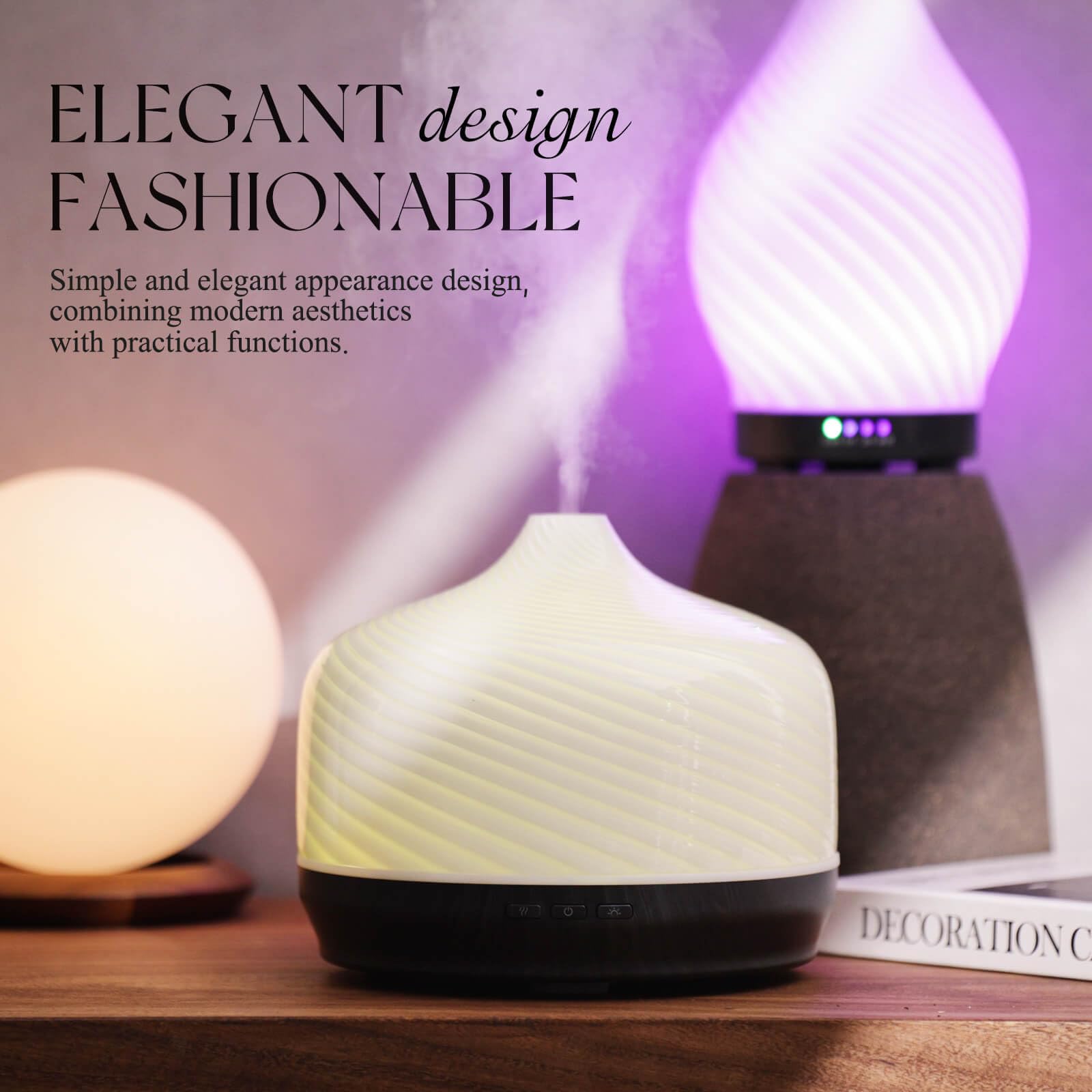 Difusor Porseme con luces multicolor en siete tonos para ambiente relajante