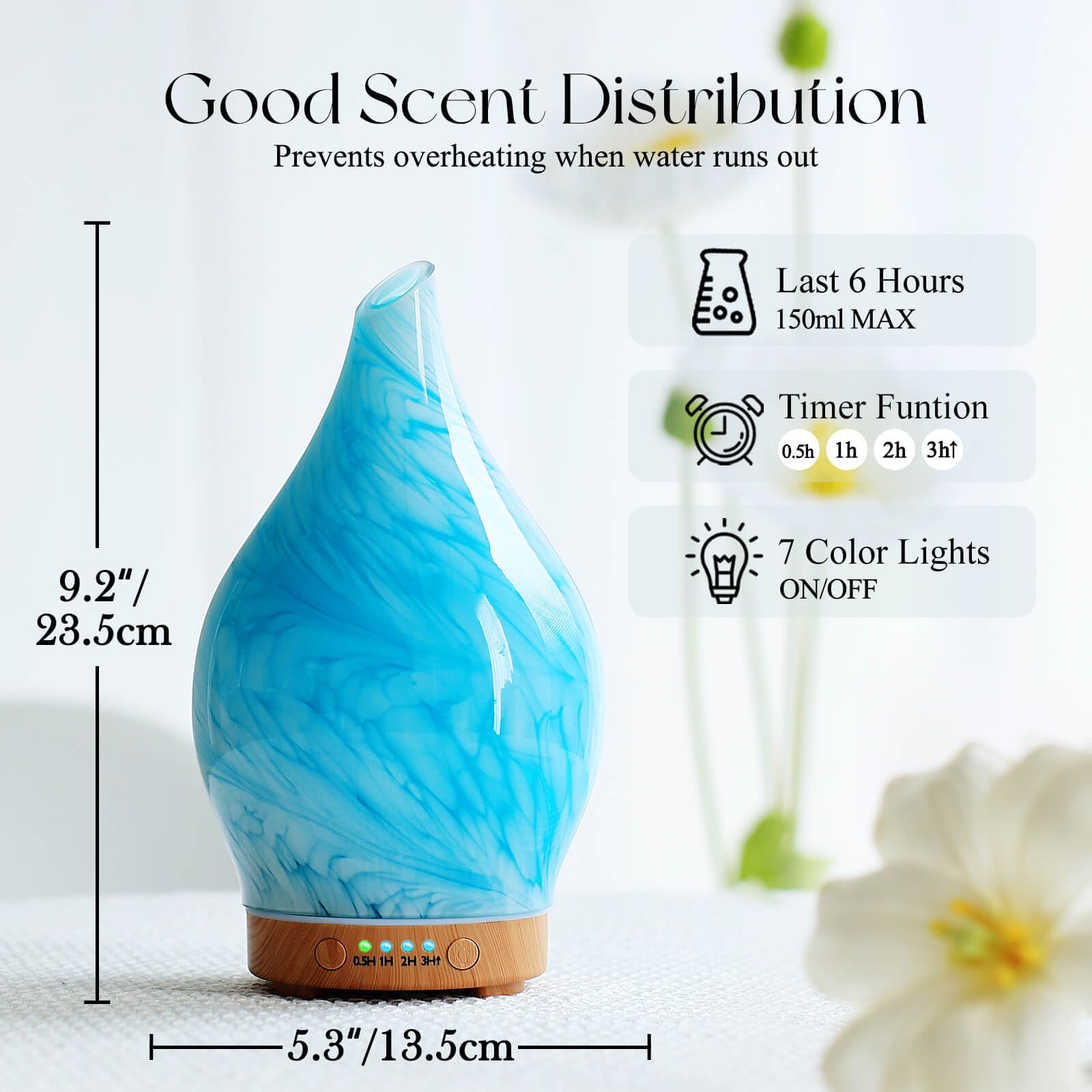 Porseme: luz multicolor de 7 tonos para crear ambiente relajante.