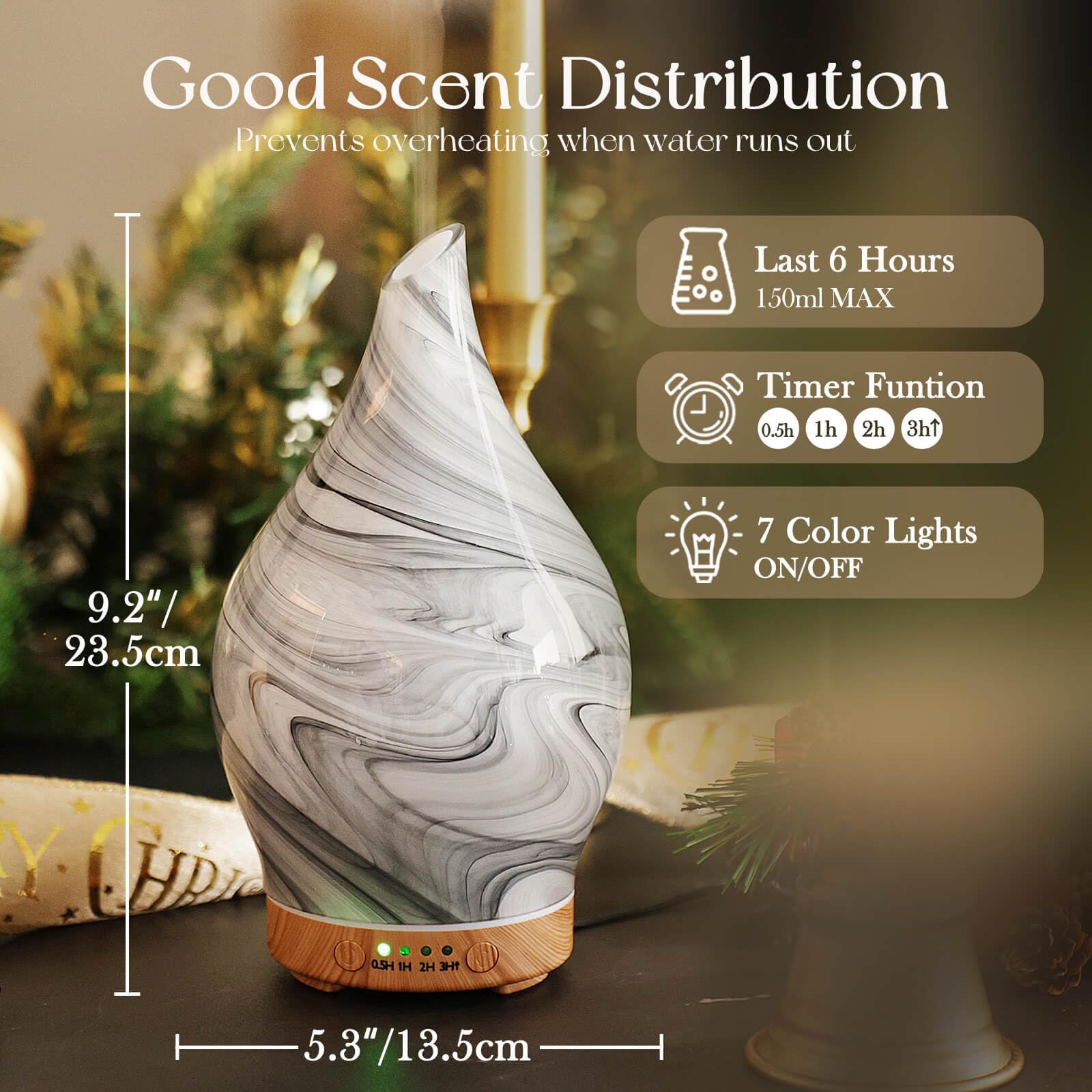 Difusor Porseme 150ml con 7 colores de luz para relajación y ambientación