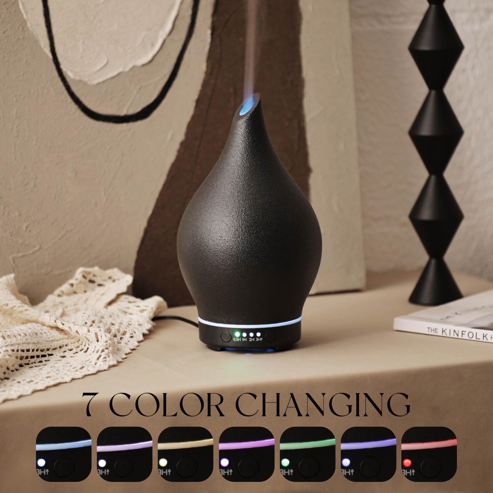 Iluminación LED de 7 colores de Porseme para adaptar la atmósfera.