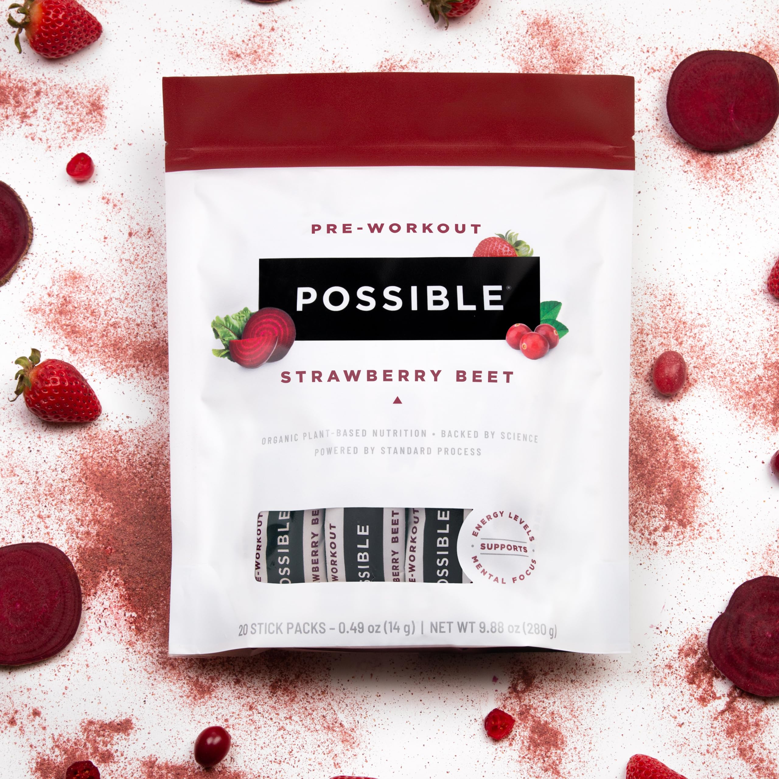 Possible Pre-Workout vegano y orgánico para estilo de vida activo.
