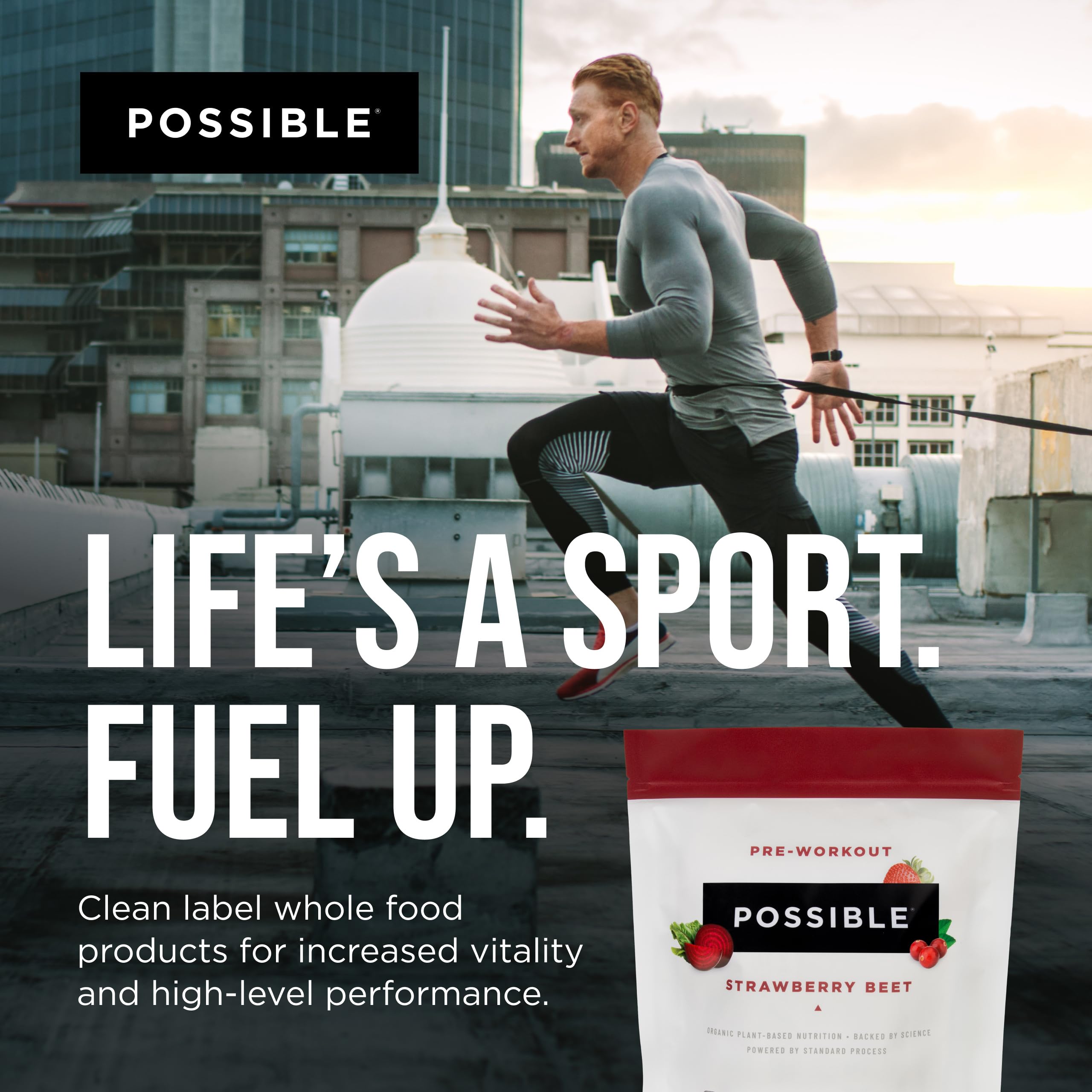 Ideal antes de entrenamientos en casa o en el gimnasio con Possible Pre-Workout.