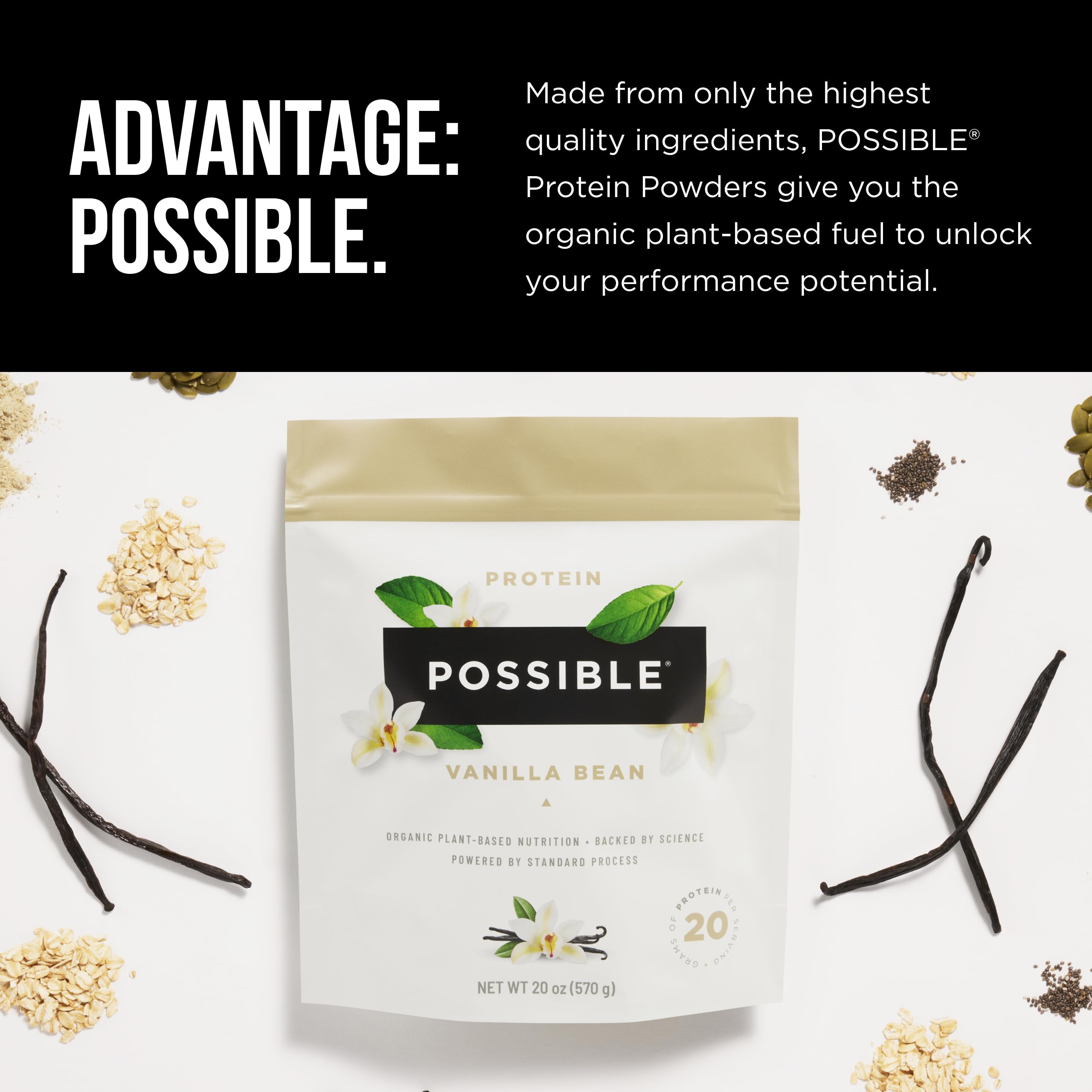 Mezcla de Possible Protein Powder en bebida de vainilla