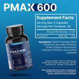 Etiqueta informativa de PMAX600 con indicaciones claras para el usuario.