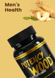 Potency Wood etiqueta-herbal-diseno facilita identificación de ingredientes.