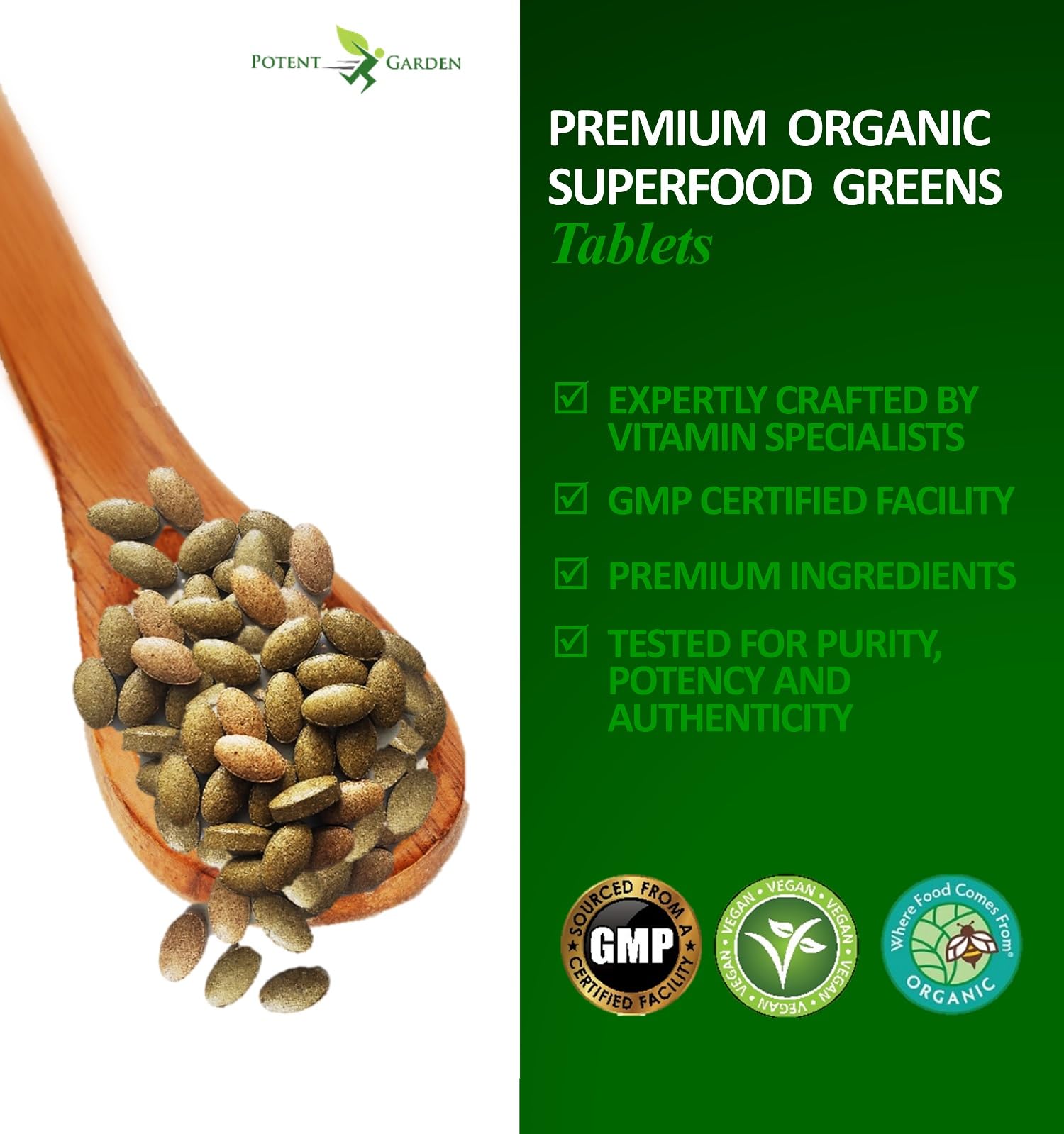 Potent Garden cápsulas fáciles de tragar para apoyar la digestión y energía.
