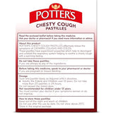 Potter's Chesty Cough Pastillas en la mano, lista para uso diario.