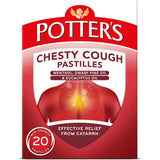 Potter's Chesty Cough Pastillas: estuche de pack para alivio suave de la congestión.