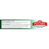 Potter's Mucus Cough, presentación de 20 pastillas para uso diario.