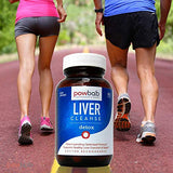 Powbab Liver Cleanse Detox, toma diaria con vaso de agua.