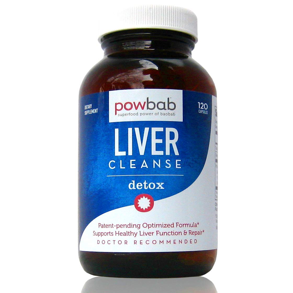 Powbab Liver Cleanse Detox, vertido de la botella para dosificación cómoda.