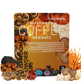PowderVitamin café con hongos en bote para energía suave