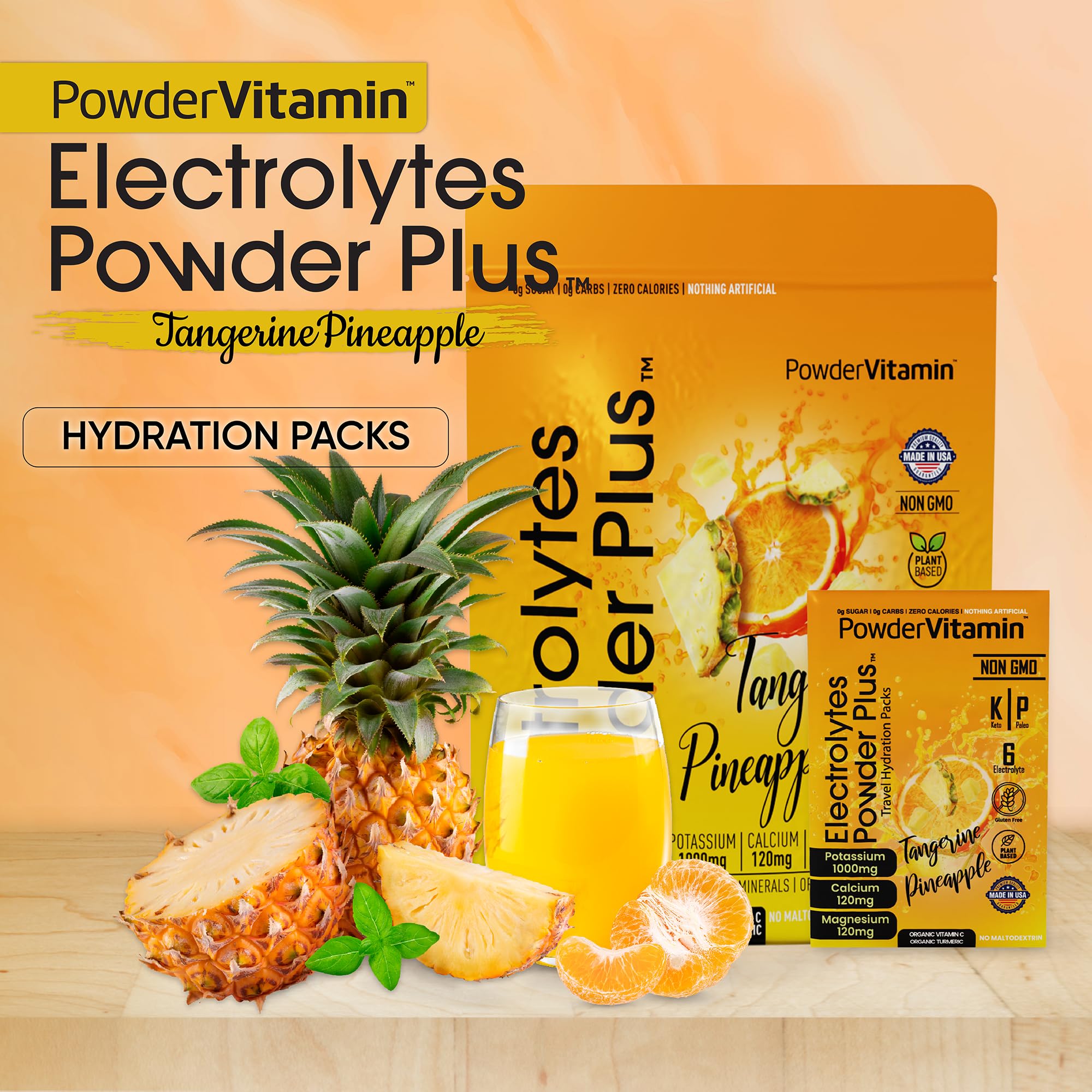 Bebida sin calorías de PowderVitamin Electrolitos para cetogénica