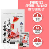 Disolución rápida en agua con PowderVitamin Electrolytes, cero calorías