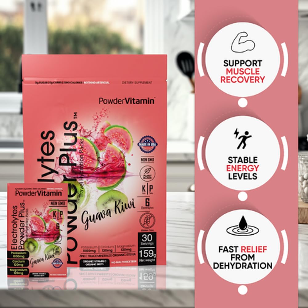 PowderVitamin Electrolitos en Polvo Plus, remolacha orgánica para un toque natural.