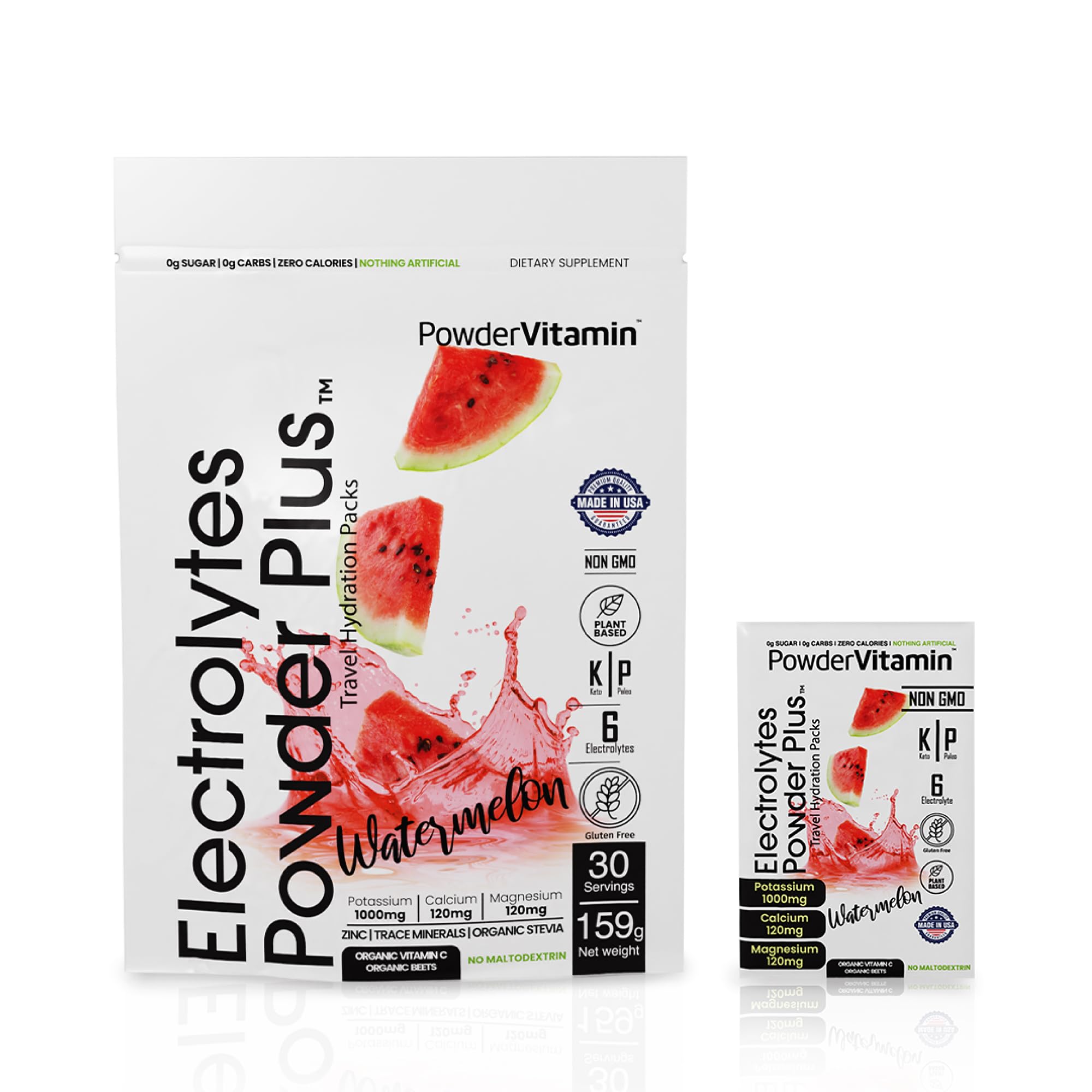 PowderVitamin Electrolytes, fabricado en EE. UU. para calidad