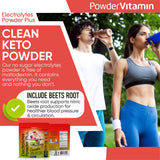 PowderVitamin Electrolytes, contiene calcio 120 mg para apoyo mineral, con sabor refrescante.