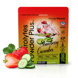 PowderVitamin Electrolytes en frasco 275 g con sabor fresa pepino para rehidratación.