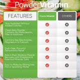 PowderVitamin Electrolytes, magnesio 120 mg para soporte muscular durante actividades.