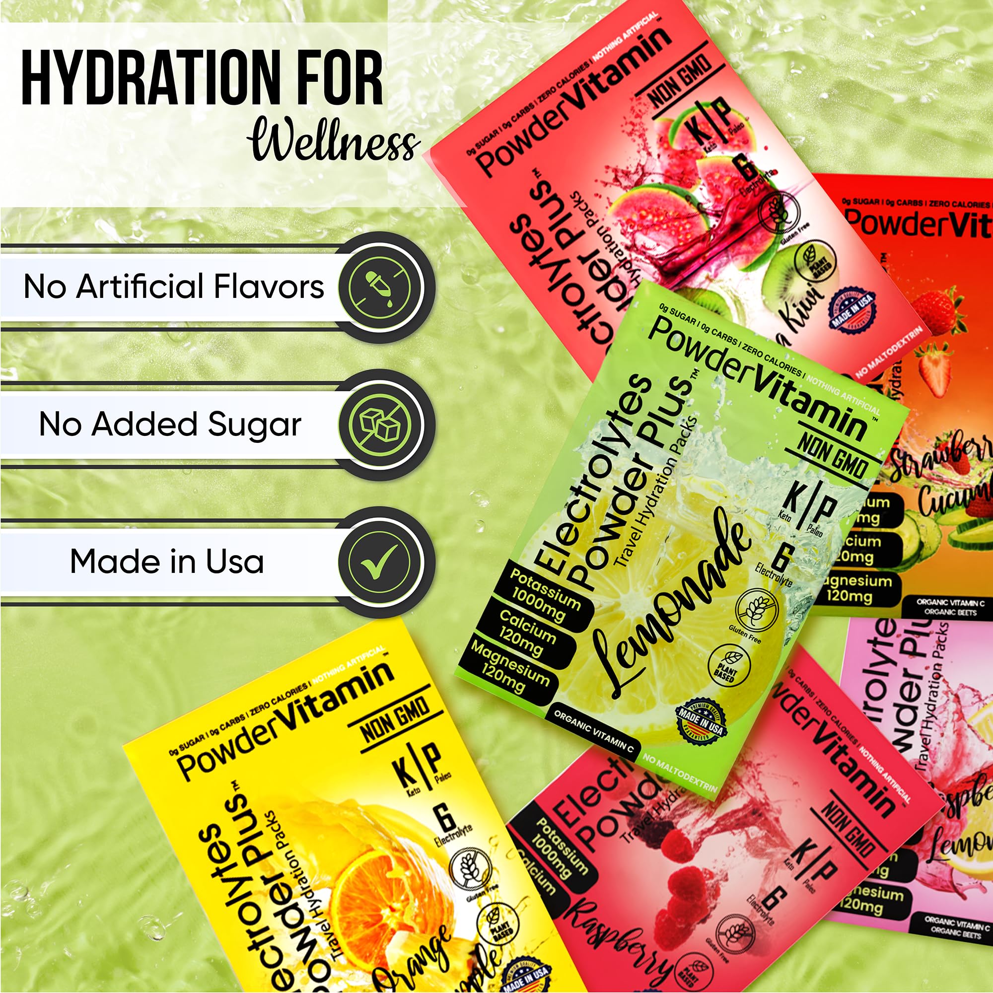 PowderVitamin Electrolytes magnesio 120 mg para recuperación muscular