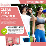 PowderVitamin Electrolytes Plus mezcla de magnesio y calcio para equilibrio mineral.
