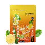 PowderVitamin Electrolytes Powder Plus, envase práctico para uso diario y transporte.
