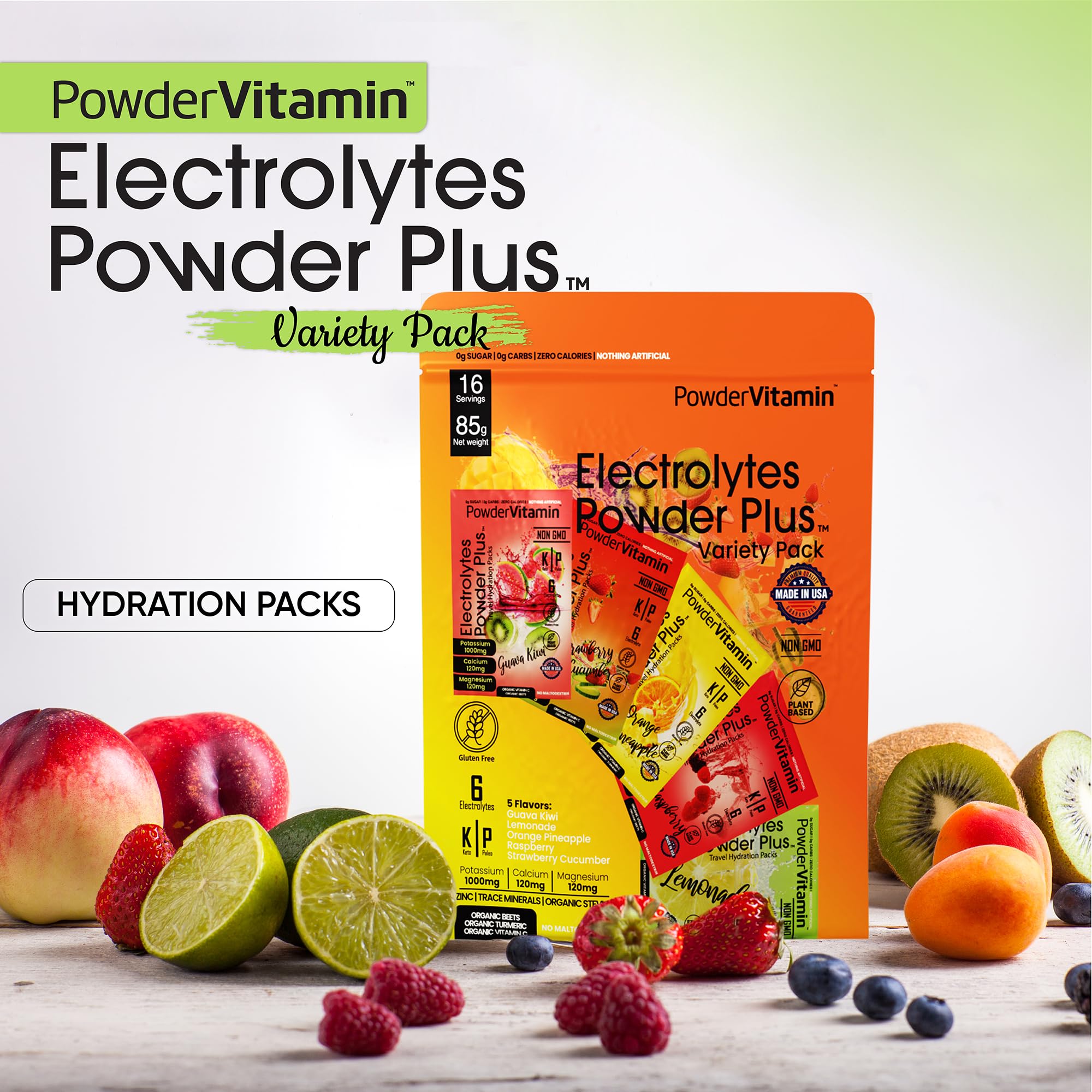 PowderVitamin Electrolytes 1000 mg de potasio para equilibrio mineral