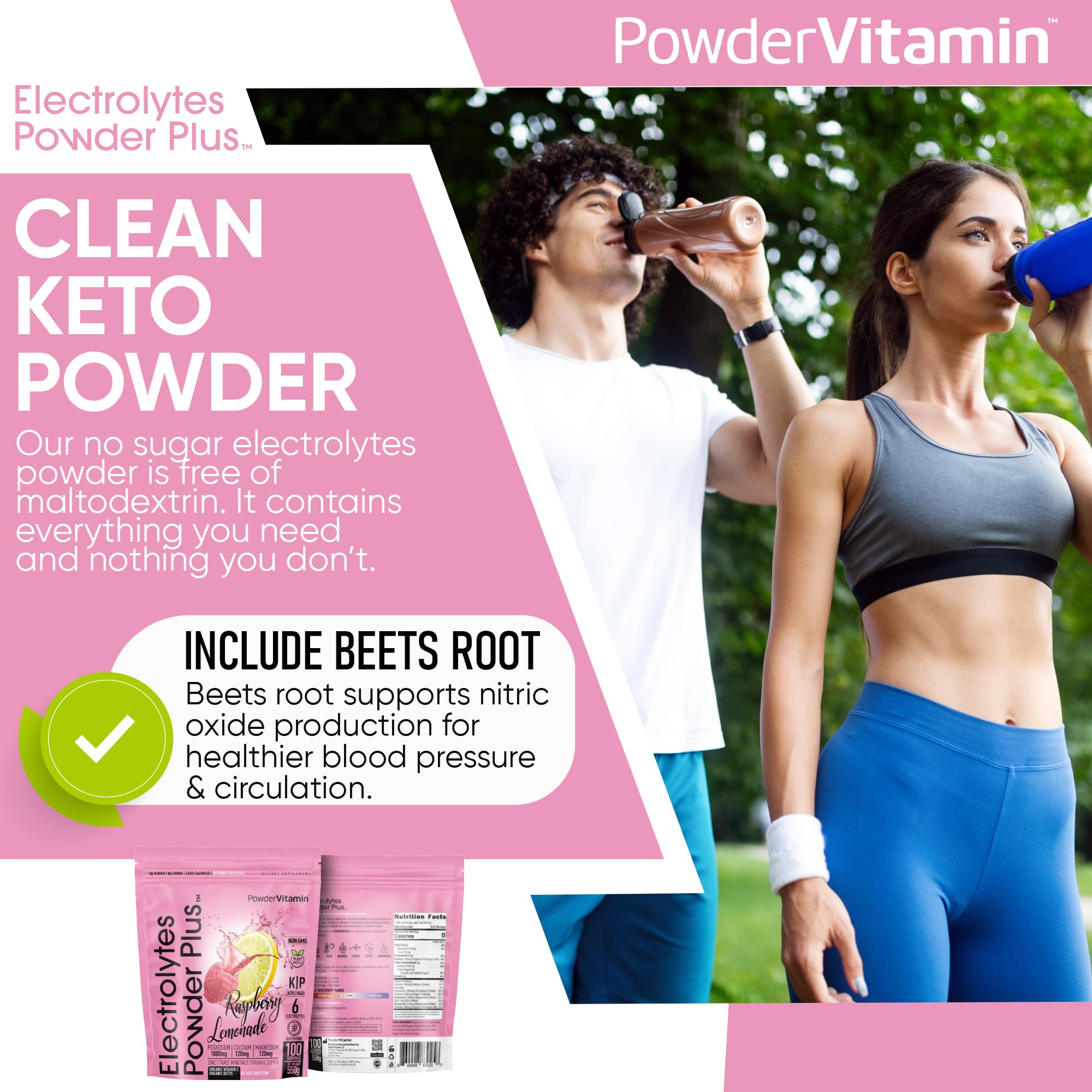 PowderVitamin Electrolytes Powder Plus muestra de 100 dosis para practicar
