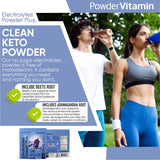 PowderVitamin Electrolytes Plus, se mezcla fácilmente en agua con gas.