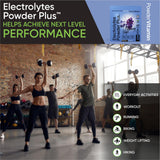 PowderVitamin Electrolytes Plus, etiqueta nutricional, sin maltodextrina ni azúcares.