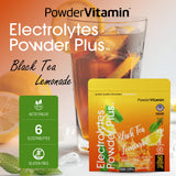 PowderVitamin Electrolytes Powder Plus se disuelve en agua para reposición rápida