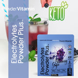 PowderVitamin Electrolytes Plus, cuchara medidora, dosis precisa para uso diario.