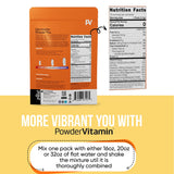 PowderVitamin Electrolytes Plus disuelto en agua, bebida cetogénica sin calorías.