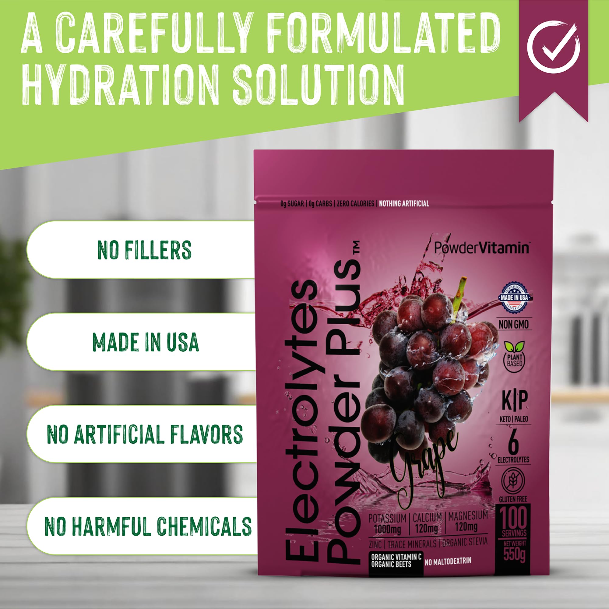 PowderVitamin Electrolytes Plus bebida hidratante sin azúcar