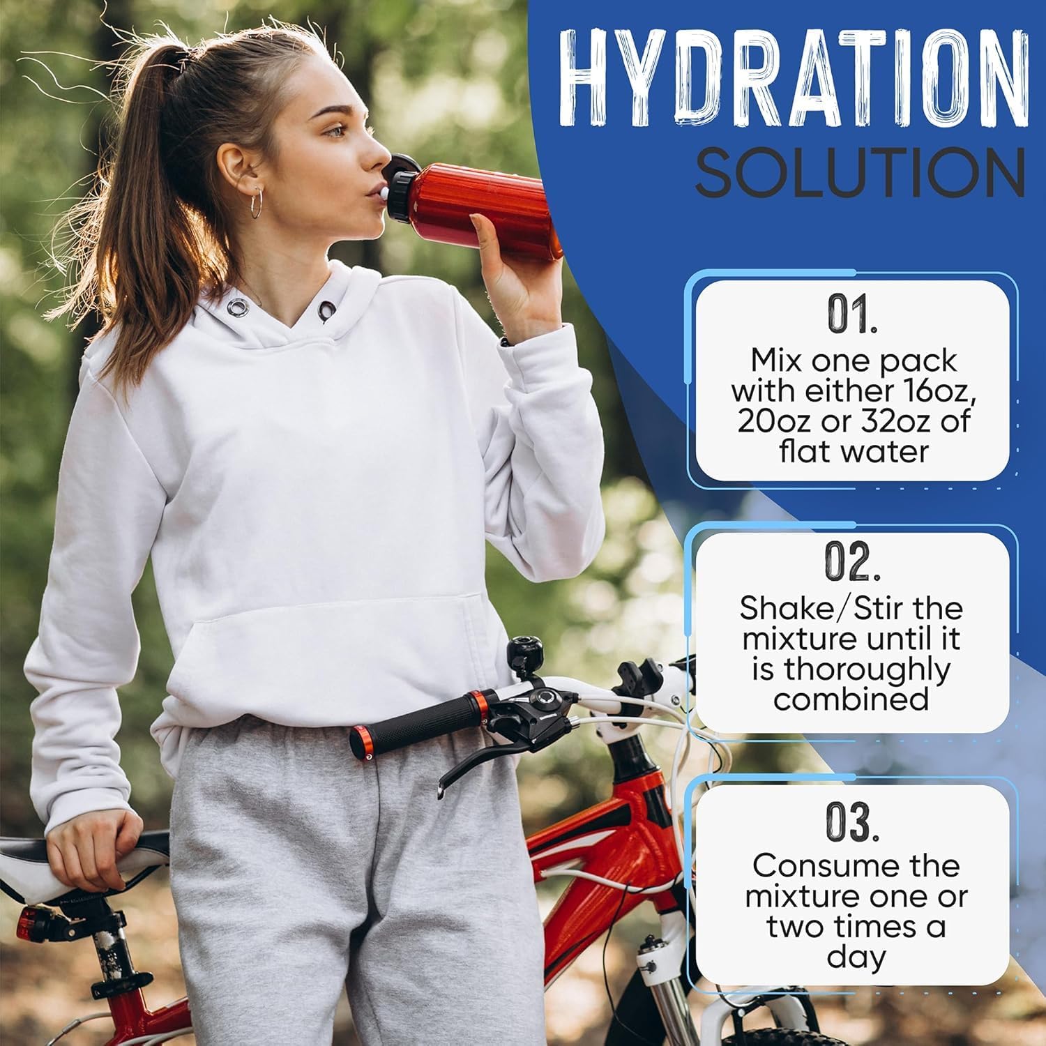 PowderVitamin Electrolytes Plus, sin estevia para una hidratación limpia