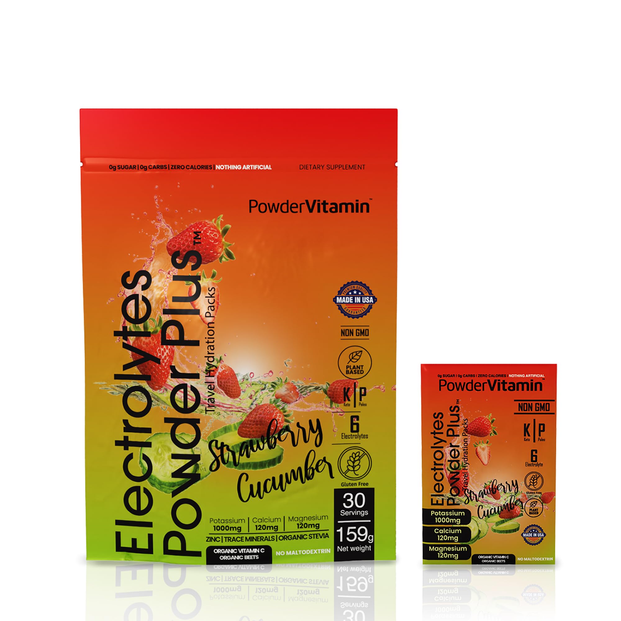 PowderVitamin Electrolytes sin rellenos ni aditivos, opción limpia para hidratación diaria.
