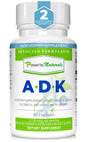 Power By Naturals ADK, botella en primer plano, apoya la salud ósea y la vitalidad diaria.