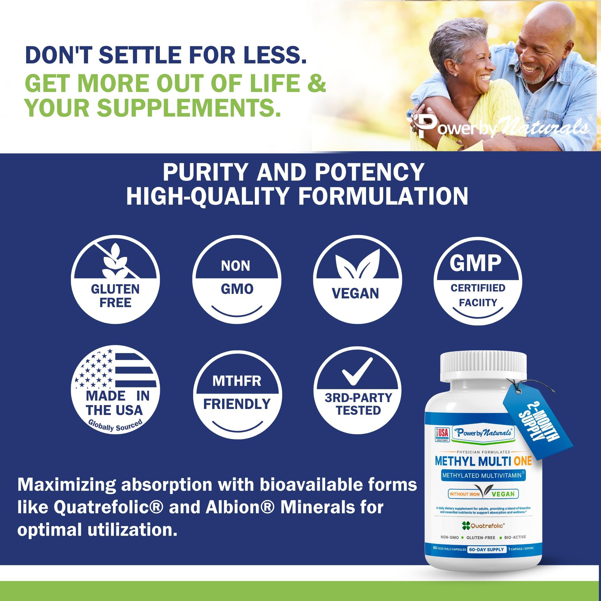 Power By Naturals Methyl Multi One: envase práctico para llevar a cualquier lugar.