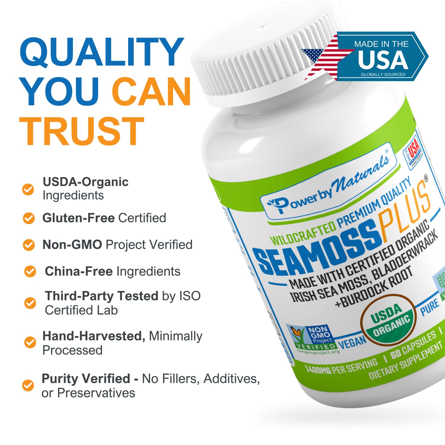 Power By Naturals SeaMoss Plus, zumos refrescantes con aporte de minerales.