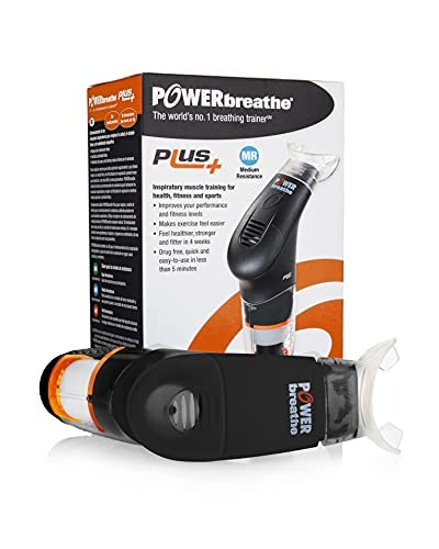 POWERbreathe entrenador de respiración negro para fortalecer músculos inspiratorios y aumentar la resistencia