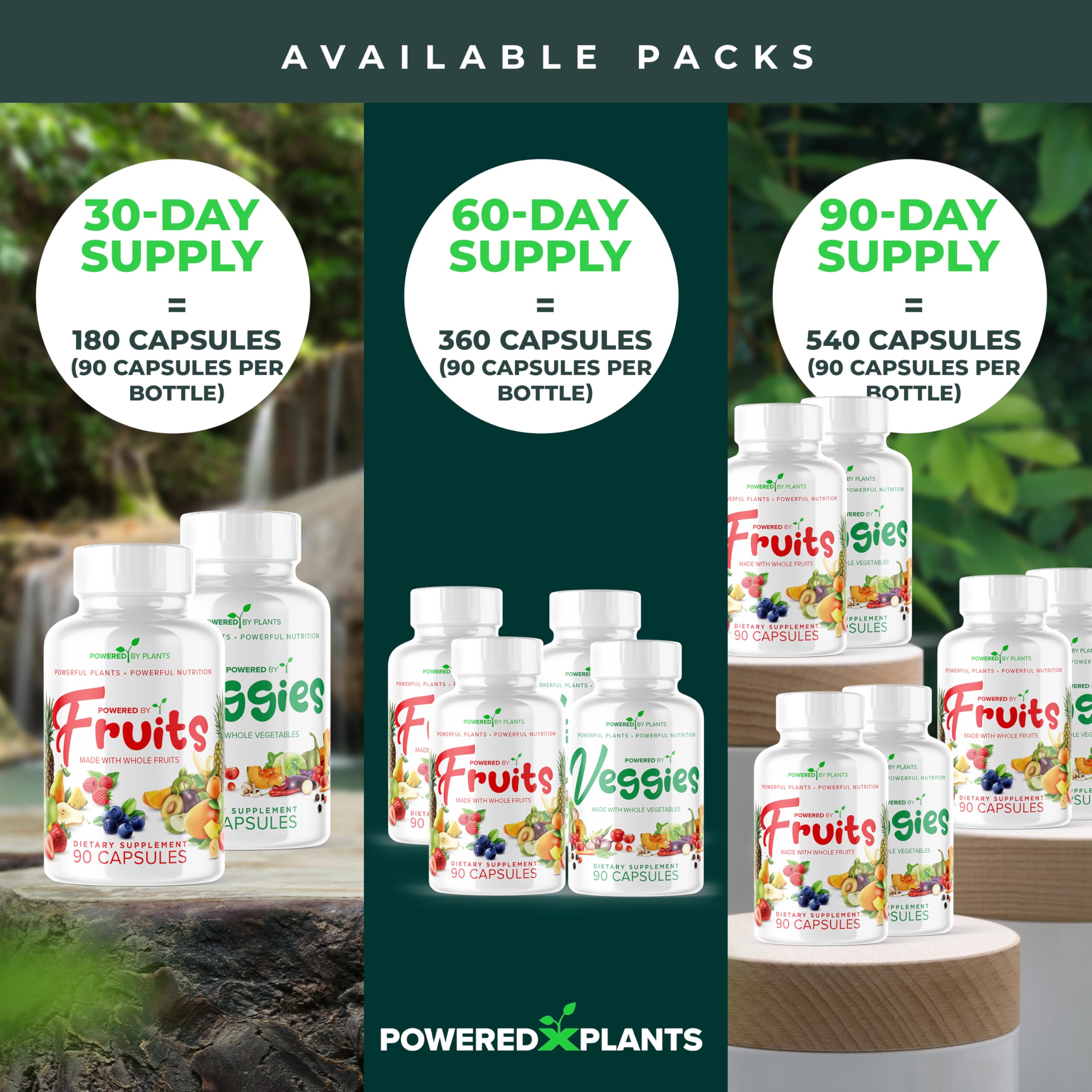POWERED X PLANTS etiqueta vegana sin OGM ni gluten.