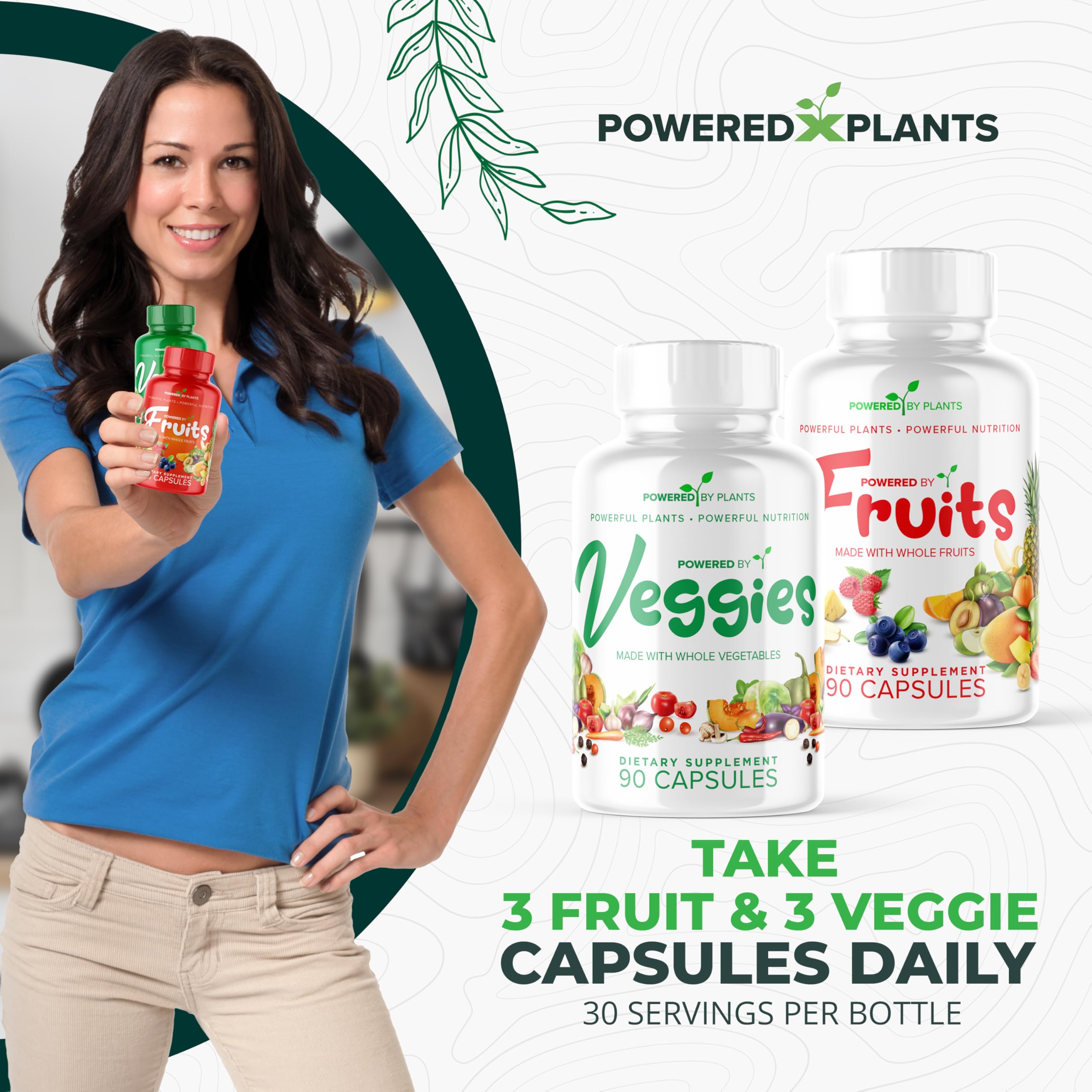 POWERED X PLANTS pack de 6 cápsulas listo para usar.
